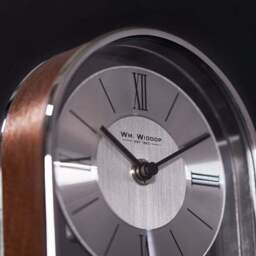 Widdop Chrome & Wood Veneer Mantel Clock - thumbnail 6