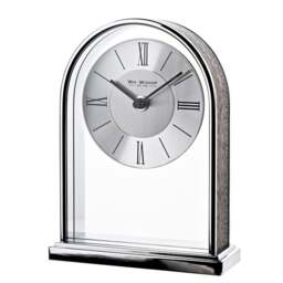 Widdop Chrome & Wood Veneer Mantel Clock - thumbnail 1