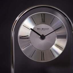 Widdop Chrome & Wood Veneer Mantel Clock - thumbnail 2