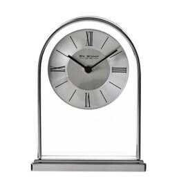 Widdop Chrome & Wood Veneer Mantel Clock - thumbnail 3