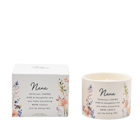 The Cottage Garden Peach Floral Ceramic Candle - image 1