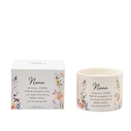 The Cottage Garden Peach Floral Ceramic Candle