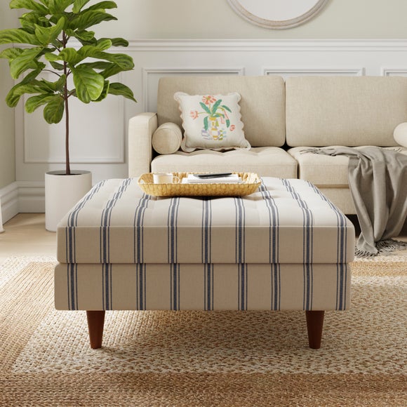 Zoe Folkstone Stripe Square Storage Footstool - image 1