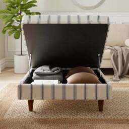 Zoe Folkstone Stripe Square Storage Footstool - thumbnail 2