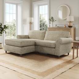 Flori Chunky Chenille Corner Chaise Sofa - thumbnail 1