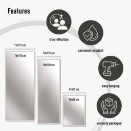 Nielsen Star Brushed Rectangle Wall Mirror - thumbnail 4