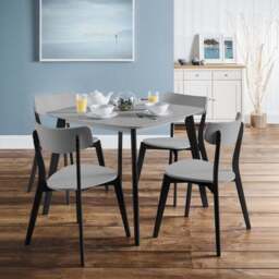 Casa 4 Seater Square Dining Table, Grey and Black - thumbnail 4