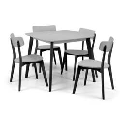 Casa 4 Seater Square Dining Table, Grey and Black - thumbnail 5