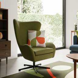 Kuvert Soft Marl Swivel Chair, Moss - thumbnail 1