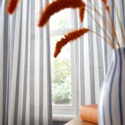 Beatrice Woven Stripe 100% Cotton Unlined Slot Top Curtains - thumbnail 4