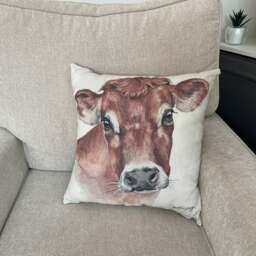 Christine Varley Jersey Cow Square Cushion - thumbnail 1