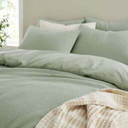 Ashton Waffle 100% Cotton Duvet Cover & Pillowcase Set - thumbnail 3