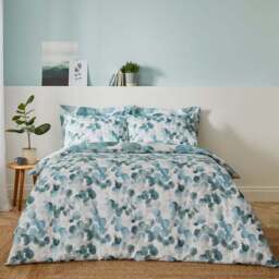 Watercolour Circles Teal Duvet Cover and Pillowcase Set - thumbnail 2