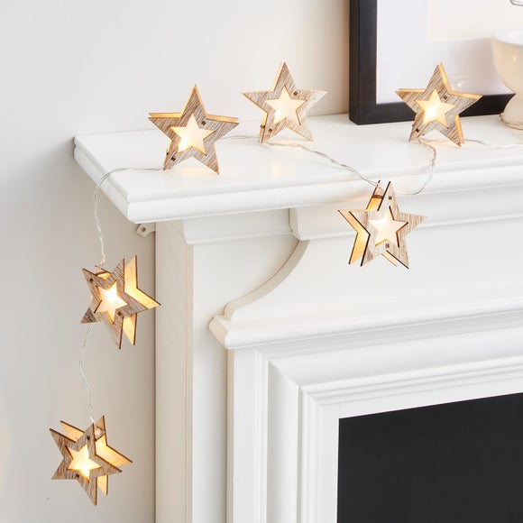 Wooden Star LED String Lights