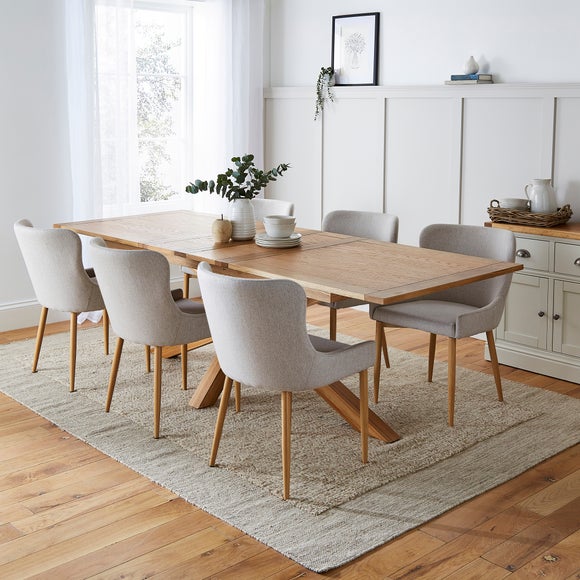 Xavi 6-8 Seater Rectangular Extendable Dining Table, Oak - image 1