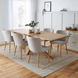 Xavi 6-8 Seater Rectangular Extendable Dining Table, Oak - thumbnail 1