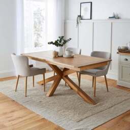 Xavi 6-8 Seater Rectangular Extendable Dining Table, Oak - thumbnail 4