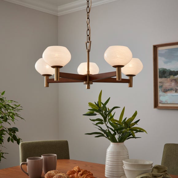 Hartford Alabaster 5 Light Semi Flush Ceiling Light - image 1