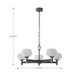 Hartford Alabaster 5 Light Semi Flush Ceiling Light - thumbnail 6