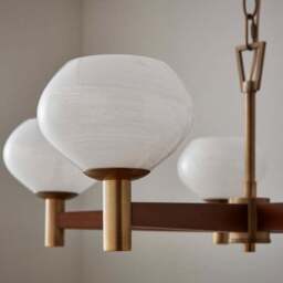 Hartford Alabaster 5 Light Semi Flush Ceiling Light - thumbnail 3