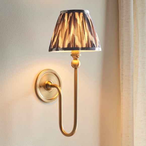 Vogue Javier Mid Century Wall Light with Grey Zigzag Lamp Shade - image 1
