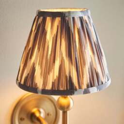 Vogue Javier Mid Century Wall Light with Grey Zigzag Lamp Shade - thumbnail 2