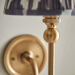Vogue Javier Mid Century Wall Light with Grey Zigzag Lamp Shade - thumbnail 3