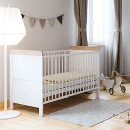 Little Acorns Classic Oak Effect Cot Bed - thumbnail 1