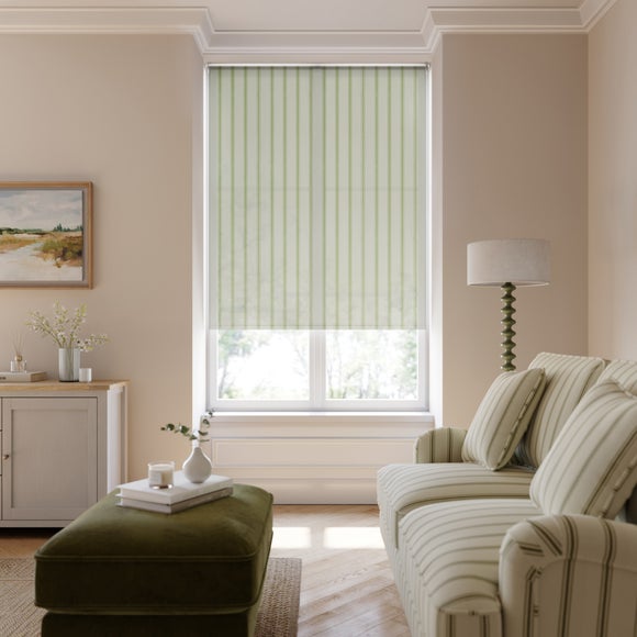 Folkstone Stripe Sheer Fire Retardant Made to Measure Roller Blind - image 1