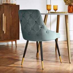 Ariana Set of 2 Dining Chairs, Velvet - thumbnail 2