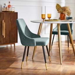 Ariana Set of 2 Dining Chairs, Velvet - thumbnail 1