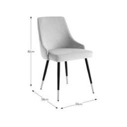 Ariana Set of 2 Dining Chairs, Velvet - thumbnail 6