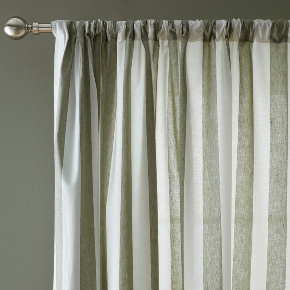 Beatrice Woven Stripe 100% Cotton Unlined Slot Top Curtains - image 1