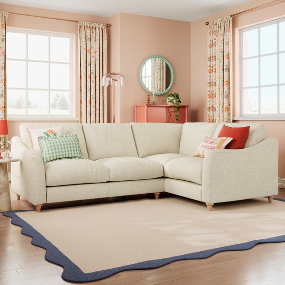 Hattie Slub Faux Linen Corner Sofa - image 1