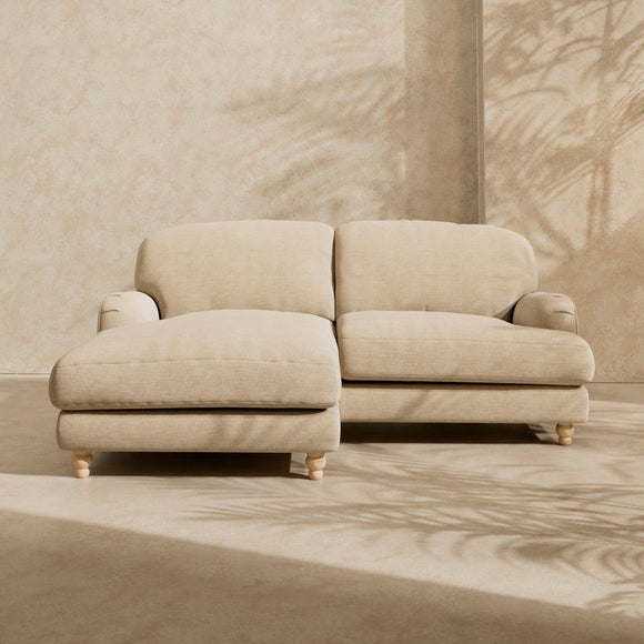 Arthur Linen Chenille Corner Chaise Sofa - image 1