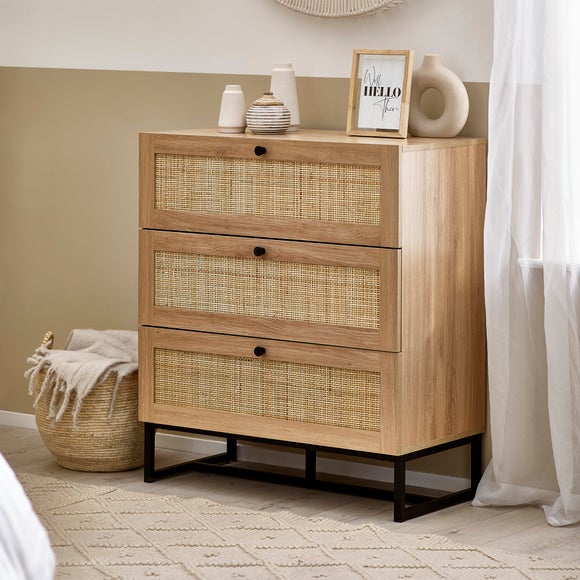 Hollis 3 Drawer Chest, Oak - image 1