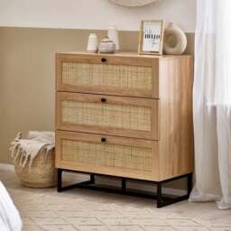 Hollis 3 Drawer Chest, Oak - thumbnail 1