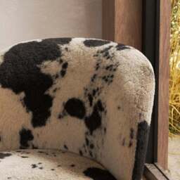 Elsie Cow Print Faux Fur Cocktail Chair - thumbnail 3