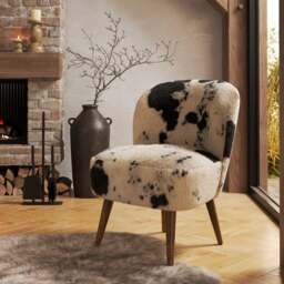 Elsie Cow Print Faux Fur Cocktail Chair