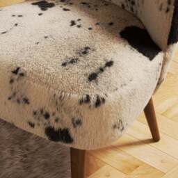 Elsie Cow Print Faux Fur Cocktail Chair - thumbnail 4