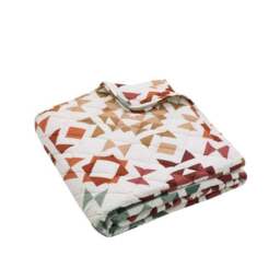 Catherine Lansfield Autumn Patchwork Geometric Bedspread - thumbnail 3