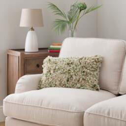 Ava Fluffy Texture Rectangle Cushion - thumbnail 1