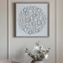Cedar and Sage Floral Detail Framed Wall Art - thumbnail 1