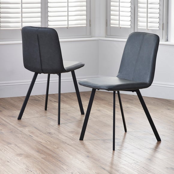Goya Set Of 2 Dining Chairs, Faux Leather - image 1