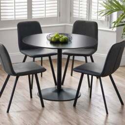 Goya Set Of 2 Dining Chairs, Faux Leather - thumbnail 2