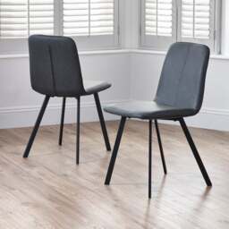 Goya Set Of 2 Dining Chairs, Faux Leather - thumbnail 1