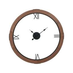 Vermont Light Walnut Wood Veneer Open Face Round Wall Clock - thumbnail 3