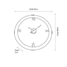 Vermont Light Walnut Wood Veneer Open Face Round Wall Clock - thumbnail 6
