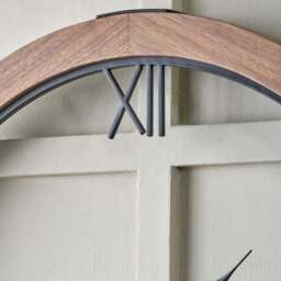 Vermont Light Walnut Wood Veneer Open Face Round Wall Clock - thumbnail 4