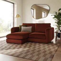 Luca Matte Soft Velvet Reversible Corner Chaise Sofa - thumbnail 1